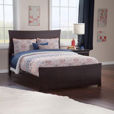 AFI Metro Queen Size Bed with Matching Footboard & Charging Station in Espresso