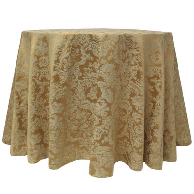 Ultimate Textile Miranda 102-Inch Round Damask Tablecloth Dijon Gold