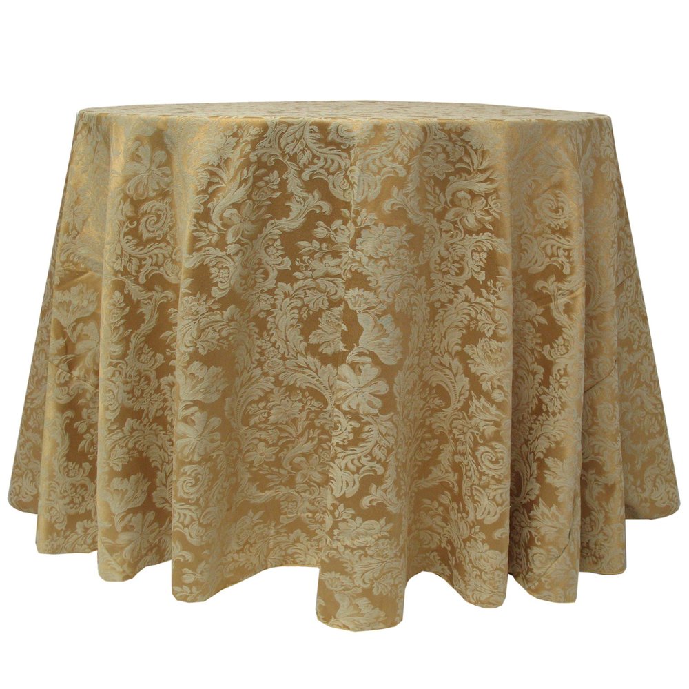 Ultimate Textile Miranda 102-Inch Round Damask Tablecloth Dijon Gold