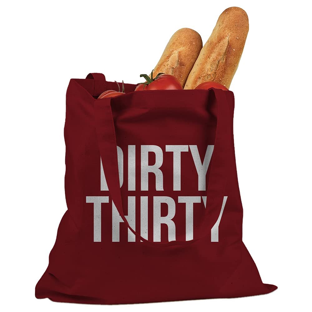 Indica Plateau Dirty Thirty Red Large Canvas Tote Bag