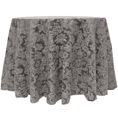 Ultimate Textile Miranda 102-Inch Round Damask Tablecloth Pewter Grey
