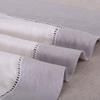 3 Piece Belgian Linen Duvet Cover Set White w/Hemstitch Gray Border view 1