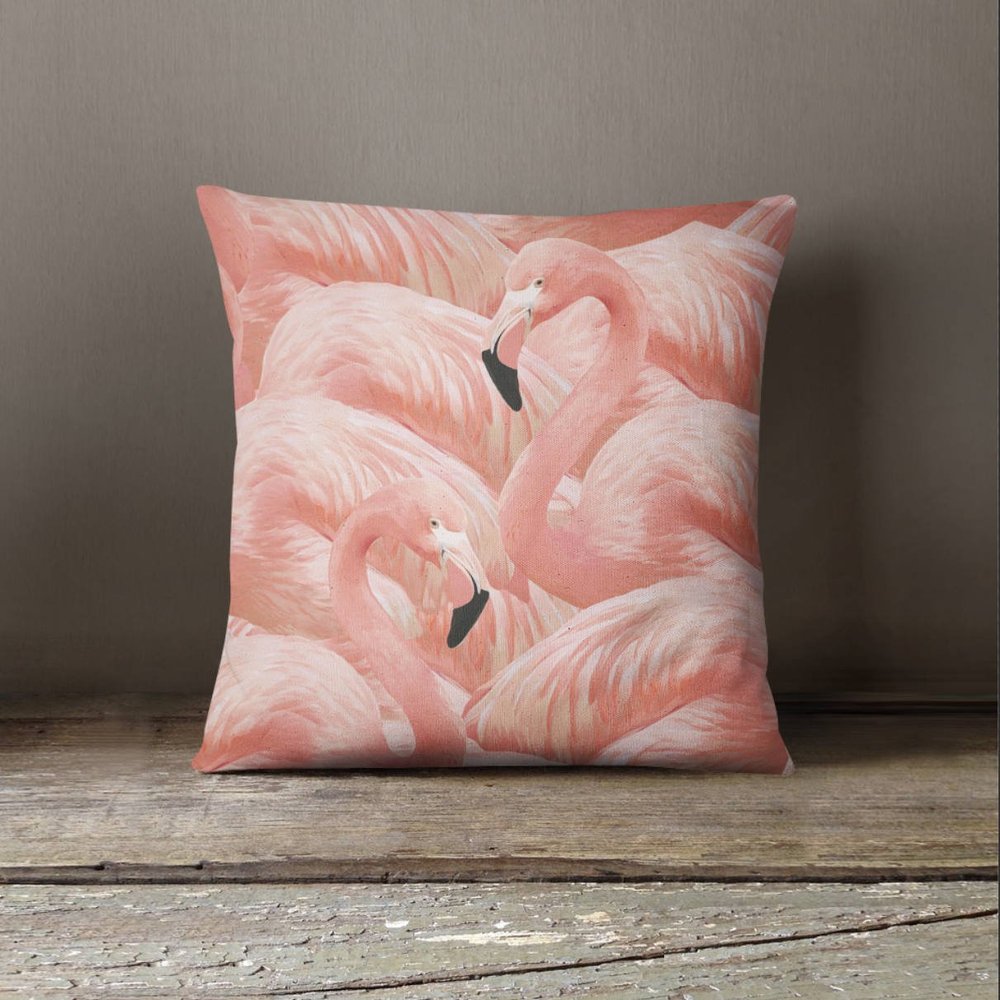 Wallpaperie Coral Flamingo Pillow Cover 22x22