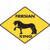 Warning! Friesian Xing Sign - Caution Friesian Crossing Sign (12" x 12") - Heavy Duty Exterior Rust Free .040 Thick Aluminum Horse Animal Sign with Weatherproof and UV Protection - Warning Beware of Friesian Yard Sign - 12" x 12" view 1