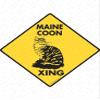 Warning! Maine Coon Xing Sign - Caution Maine Coon Crossing Sign (12" x 12") - Heavy Duty Exterior Rust Free .040 Thick Aluminum Pet House Domestic Cat Animal Sign with Weatherproof and UV Protection - Warning Beware of Cat Yard Sign - 12" x 12" view 1