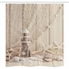 Ambesonne Fishing Net Stall Shower Curtain, Marine Theme Sea Stars and Shells Underwater Life Wooden Lighthouse Print, Fabric Bathroom Decor Set with Hooks, 36" W x 72" L, Beige Cream view 3