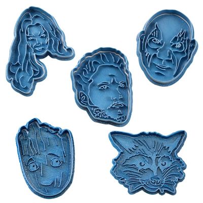 Cuticuter Guardians of The Galaxy Pack Cookie Cutter, Blue, 16 x 14 x 1.5 cm, Pack of 5
