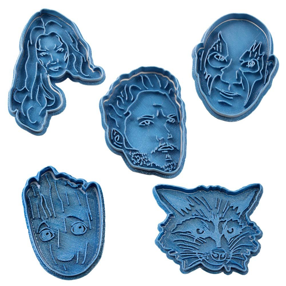 Cuticuter Guardians of The Galaxy Pack Cookie Cutter, Blue, 16 x 14 x 1.5 cm, Pack of 5
