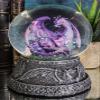Ebros Gift Mythical Purple Midnight Dragon Water Globe Figurine with Glitters 4.75" H Sparkly Glitter Globe Collectible view 2