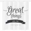 Ambesonne Saying Stall Shower Curtain, Modern Inspirational Lettering Thing Take Time Don't Give up Lifestyle, Fabric Bathroom Decor Set with Hooks, 36" W x 72" L, Black White view 3