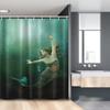 Ambesonne Mermaid Stall Shower Curtain, Computer Graphics of Mermaid Underwater Life Picture Dreamlike Design, Fabric Bathroom Decor Set with Hooks, 54" W x 78" L, Jade Green Teal Ivory view 1