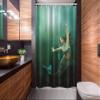 Ambesonne Mermaid Stall Shower Curtain, Computer Graphics of Mermaid Underwater Life Picture Dreamlike Design, Fabric Bathroom Decor Set with Hooks, 54" W x 78" L, Jade Green Teal Ivory view 2