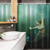 Ambesonne Mermaid Stall Shower Curtain, Computer Graphics of Mermaid Underwater Life Picture Dreamlike Design, Fabric Bathroom Decor Set with Hooks, 54" W x 78" L, Jade Green Teal Ivory view 3
