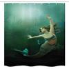 Ambesonne Mermaid Stall Shower Curtain, Computer Graphics of Mermaid Underwater Life Picture Dreamlike Design, Fabric Bathroom Decor Set with Hooks, 54" W x 78" L, Jade Green Teal Ivory view 4