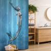 Ambesonne Underwater Stall Shower Curtain, Mermaid Fishtail Floating Bubbles Mythical Creature Ocean Life Art Print, Fabric Bathroom Decor Set with Hooks, 36" W x 72" L, Blue view 1