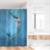 Ambesonne Underwater Stall Shower Curtain, Mermaid Fishtail Floating Bubbles Mythical Creature Ocean Life Art Print, Fabric Bathroom Decor Set with Hooks, 36" W x 72" L, Blue view 2
