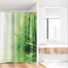 Ambesonne East Stall Shower Curtain, Bamboo Stalks Reflection on Water Blurs Freshness Japanese Nature Spa, Fabric Bathroom Decor Set with Hooks, 36" W x 72" L, Green Pale Yellow view 2