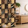 Ambesonne Savannah Stall Shower Curtain, Earthy Jeans Denim Inspired Patchwork in Giraffe and Zebra Design Art Print, Fabric Bathroom Decor Set with Hooks, 36" W x 72" L, Black and Brown view 1