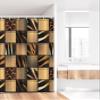 Ambesonne Savannah Stall Shower Curtain, Earthy Jeans Denim Inspired Patchwork in Giraffe and Zebra Design Art Print, Fabric Bathroom Decor Set with Hooks, 36" W x 72" L, Black and Brown view 2