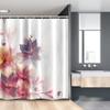 Ambesonne Abstract Stall Shower Curtain, Modern Floral Design with Burts and Leaves Detailed Romantic Image, Fabric Bathroom Decor Set with Hooks, 54" W x 78" L, Pink Purple and Orange view 1