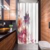 Ambesonne Abstract Stall Shower Curtain, Modern Floral Design with Burts and Leaves Detailed Romantic Image, Fabric Bathroom Decor Set with Hooks, 54" W x 78" L, Pink Purple and Orange view 2