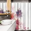 Ambesonne Abstract Stall Shower Curtain, Modern Floral Design with Burts and Leaves Detailed Romantic Image, Fabric Bathroom Decor Set with Hooks, 54" W x 78" L, Pink Purple and Orange view 3