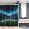 Ambesonne Baseball Stall Shower Curtain, Professional Baseball Field at Night Vibrant Playground Stadium League Theme Print, Fabric Bathroom Decor Set with Hooks, 54" W x 78" L, Blue Green view 1
