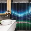 Ambesonne Baseball Stall Shower Curtain, Professional Baseball Field at Night Vibrant Playground Stadium League Theme Print, Fabric Bathroom Decor Set with Hooks, 54" W x 78" L, Blue Green view 3