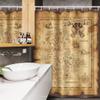 Ambesonne Island Map Stall Shower Curtain, Super Detailed Treasure Map Grungy Rustic Pirates Gold Secret Sea History Theme, Fabric Bathroom Decor Set with Hooks, 54" W X 78" L, Beige Brown view 3