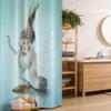 Ambesonne Mermaid Stall Shower Curtain, Floating Girl Water Bubbles Underwater Themed Art Print, Fabric Bathroom Decor Set with Hooks, 36" W x 72" L, Seafoam Beige and Brown view 1