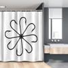 Ambesonne Fishing Stall Shower Curtain, Flower Shaped Artisan Steel Multi Hook Gaff in Row New Needle Device Print, Fabric Bathroom Decor Set with Hooks, 54" W x 78" L, White and Black view 1