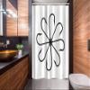 Ambesonne Fishing Stall Shower Curtain, Flower Shaped Artisan Steel Multi Hook Gaff in Row New Needle Device Print, Fabric Bathroom Decor Set with Hooks, 54" W x 78" L, White and Black view 2