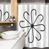 Ambesonne Fishing Stall Shower Curtain, Flower Shaped Artisan Steel Multi Hook Gaff in Row New Needle Device Print, Fabric Bathroom Decor Set with Hooks, 54" W x 78" L, White and Black view 3