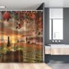 Ambesonne Winery Stall Shower Curtain, White Wine Cask on Vineyard at Sunset in Chianti Tuscany Italy, Fabric Bathroom Decor Set with Hooks, 54" W x 78" L, Apple Green view 1