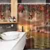 Ambesonne Winery Stall Shower Curtain, White Wine Cask on Vineyard at Sunset in Chianti Tuscany Italy, Fabric Bathroom Decor Set with Hooks, 54" W x 78" L, Apple Green view 3