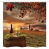 Ambesonne Winery Stall Shower Curtain, White Wine Cask on Vineyard at Sunset in Chianti Tuscany Italy, Fabric Bathroom Decor Set with Hooks, 54" W x 78" L, Apple Green view 4
