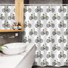 Ambesonne Bicycle Stall Shower Curtain, Hand Drawn Doodle Cycling Theme Pattern of Yellow Bike Leisure Hobby Street Art, Fabric Bathroom Decor Set with Hooks, 54" W x 78" L, Mustard Black view 3