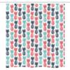 Ambesonne Pineapple Stall Shower Curtain, Summer Island Tropic Fruit Pattern Stamped Minimal Backdrop Pop Art, Fabric Bathroom Decor Set with Hooks, 36" W x 72" L, Turquoise Coral view 3