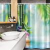 Ambesonne Spa Stall Shower Curtain, Symbolic Features Candle and Bamboos Tranquil and Thoughtful Life Nature Print, Fabric Bathroom Decor Set with Hooks, 54" W X 78" L, Blue Black view 3