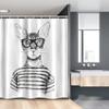 Ambesonne Cat Stall Shower Curtain, Hand Drawn Dressed up Hipster New Age Cat Fashion Urban Free Art Print, Fabric Bathroom Decor Set with Hooks, 54" W x 78" L, Gray White view 1