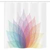 Ambesonne Abstract Stall Shower Curtain, Leaf Abstract Art 4 Season Flora Delicate and Nature Theme, Fabric Bathroom Decor Set with Hooks, 36" W x 72" L, Yellow Red Green view 3