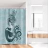 Ambesonne Mermaid Stall Shower Curtain, Sleeping Girl Design Wavy Hair Hand Drawn Effect Grungy Backdrop, Fabric Bathroom Decor Set with Hooks, 36" W x 72" L, Pale Blue Dark Teal view 2