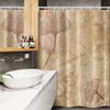 Ambesonne Beige Stall Shower Curtain, Small Large Ginkgo Leaves Pattern Dramatic Dated Fossil Maidenhair Tree Nature Art, Fabric Bathroom Decor Set with Hooks, 54" W x 78" L, Beige Brown view 3