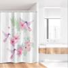 Ambesonne Hummingbirds Stall Shower Curtain, Tropical Summer Flying Avian Animal Theme Wild Nature Theme, Fabric Bathroom Decor Set with Hooks, 36" W x 72" L, Pink Purple view 2