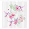 Ambesonne Hummingbirds Stall Shower Curtain, Tropical Summer Flying Avian Animal Theme Wild Nature Theme, Fabric Bathroom Decor Set with Hooks, 36" W x 72" L, Pink Purple view 3