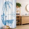 Ambesonne Surf Stall Shower Curtain, Contemporary Sketch Illustration Hawaiian Beach Surfboard Palms Ocean Water, Fabric Bathroom Decor Set with Hooks, 36" W x 72" L, Blue White view 1