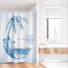 Ambesonne Surf Stall Shower Curtain, Contemporary Sketch Illustration Hawaiian Beach Surfboard Palms Ocean Water, Fabric Bathroom Decor Set with Hooks, 36" W x 72" L, Blue White view 2