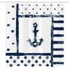 Ambesonne Anchor Stall Shower Curtain, Grunge Murky Boat Marine Silhouette Polka and Stripe Retro Navy Theme Art, Fabric Bathroom Decor Set with Hooks, 36" W x 72" L, Dark Blue White view 3
