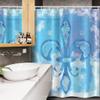 Ambesonne Fleur de Lis Stall Shower Curtain, Illustration of Lily Flower Like Frozen Heredic Nobility Emblem Queenly Style Print, Fabric Bathroom Decor Set with Hooks, 54" W x 78" L, Blue view 3