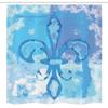 Ambesonne Fleur de Lis Stall Shower Curtain, Illustration of Lily Flower Like Frozen Heredic Nobility Emblem Queenly Style Print, Fabric Bathroom Decor Set with Hooks, 54" W x 78" L, Blue view 4
